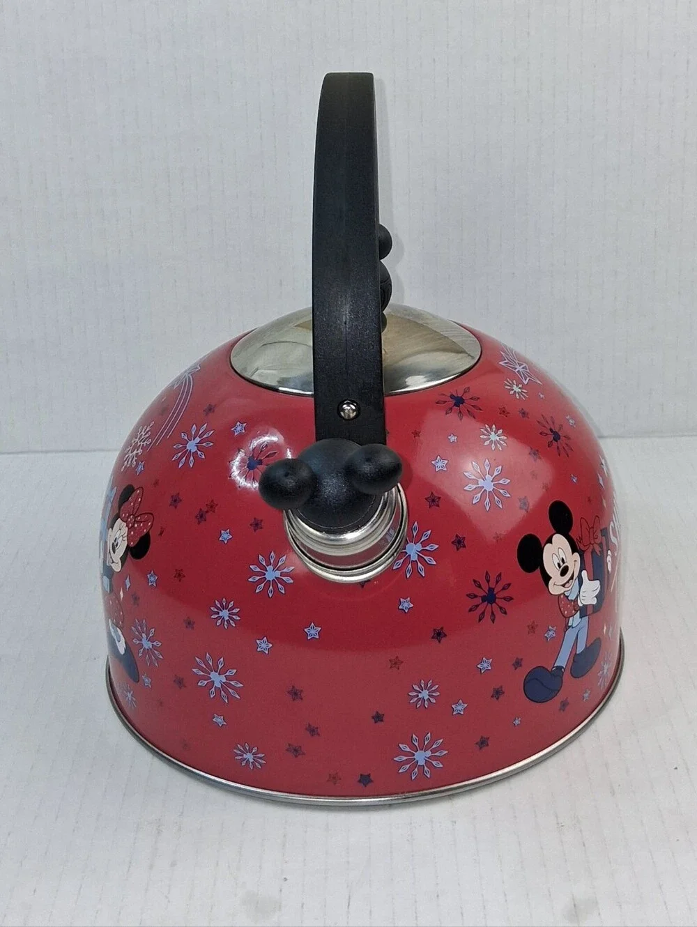 Disney Stainless Steel Red Mickey & Minnie Mouse Teapot Kettle 2.5 Liters
